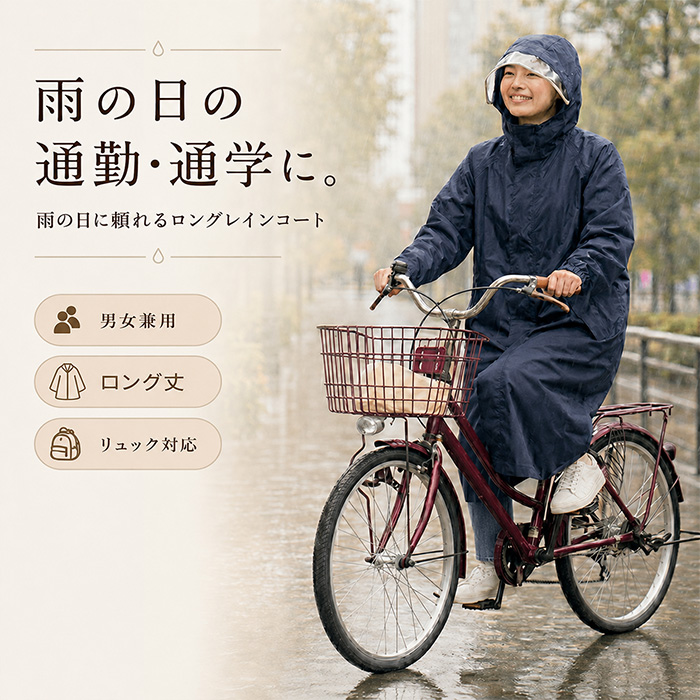 LIFEHIROBA レインコート 自転車 リュック対応 防水 レインポンチョ