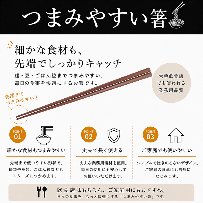 箸 食洗機対応 お箸 すべらない 5膳 6膳セット おはし 六角箸 樹脂箸 乾燥機対応 業務用箸 日本製 先角 四角 22.8cm 夫婦 結婚祝い 大人 子供用 来客用 飲食店 関連画像4