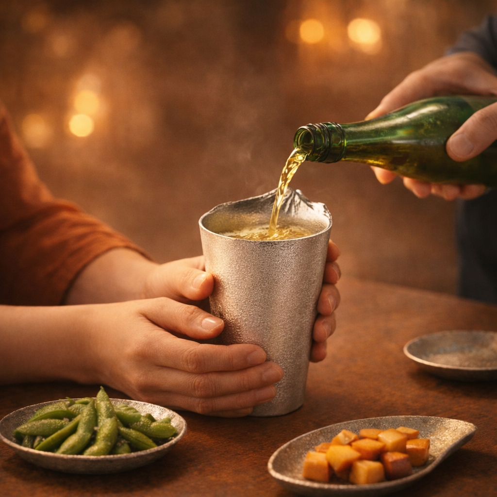 泡雲 ビアカップ ビールグラス ハイボール錫製 高岡銅器 日本製 工芸品
