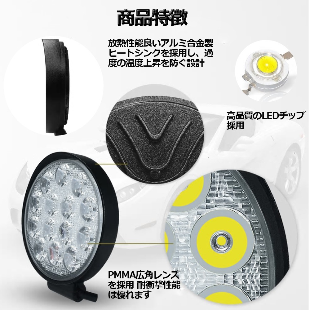 72W 高輝度 ゴールド発光 CREE社製チップ搭載LED作業灯ジムニー