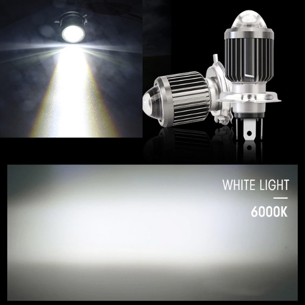 最新仕様 バイク LEDヘッドライト H4 HS1 BA20D Hi/Lo 集光レンズ 15W 直流12V-80V CSP3570チップ採用 ホワイト  6000K 1灯