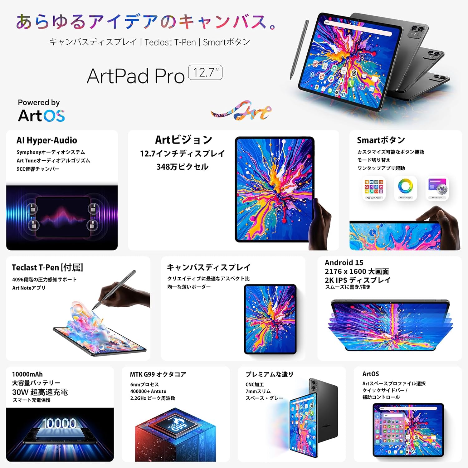 TECLAST 【10000円クーポンOFF】TECLASTタブレット Android ArtPad