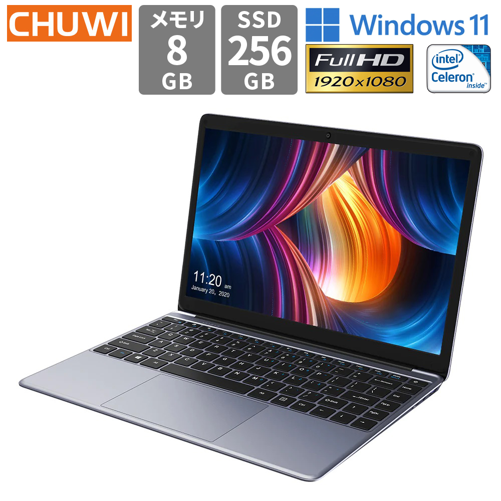 正規店 CHUWI HeroBook Pro ノートパソコン Windows11 14.1型 IPS FullHD RAM8GB SSD256GB  Webカメラ Wi-Fi Bluetooth Micro-HDMI