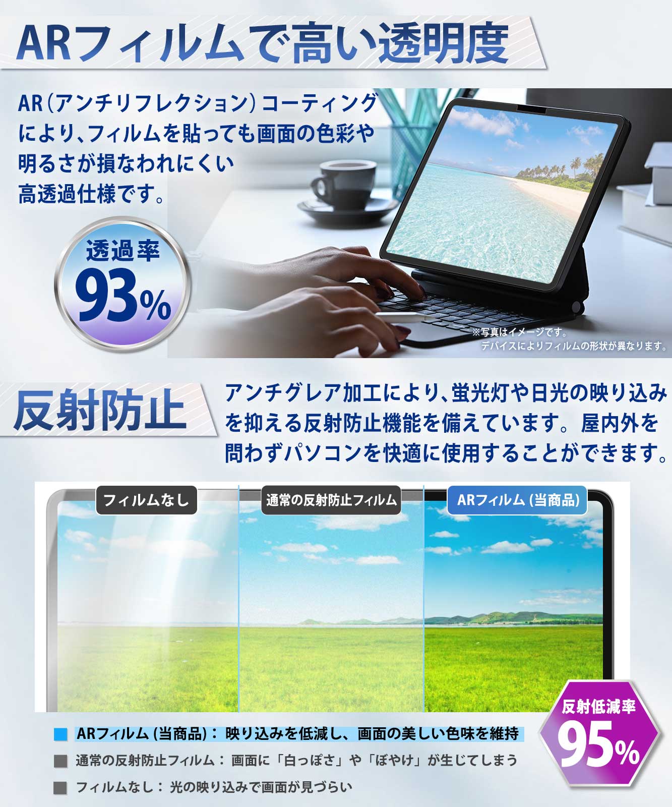 ライフイノテック（Lifeinnotech） surface pro 12 ブルーライトカット
