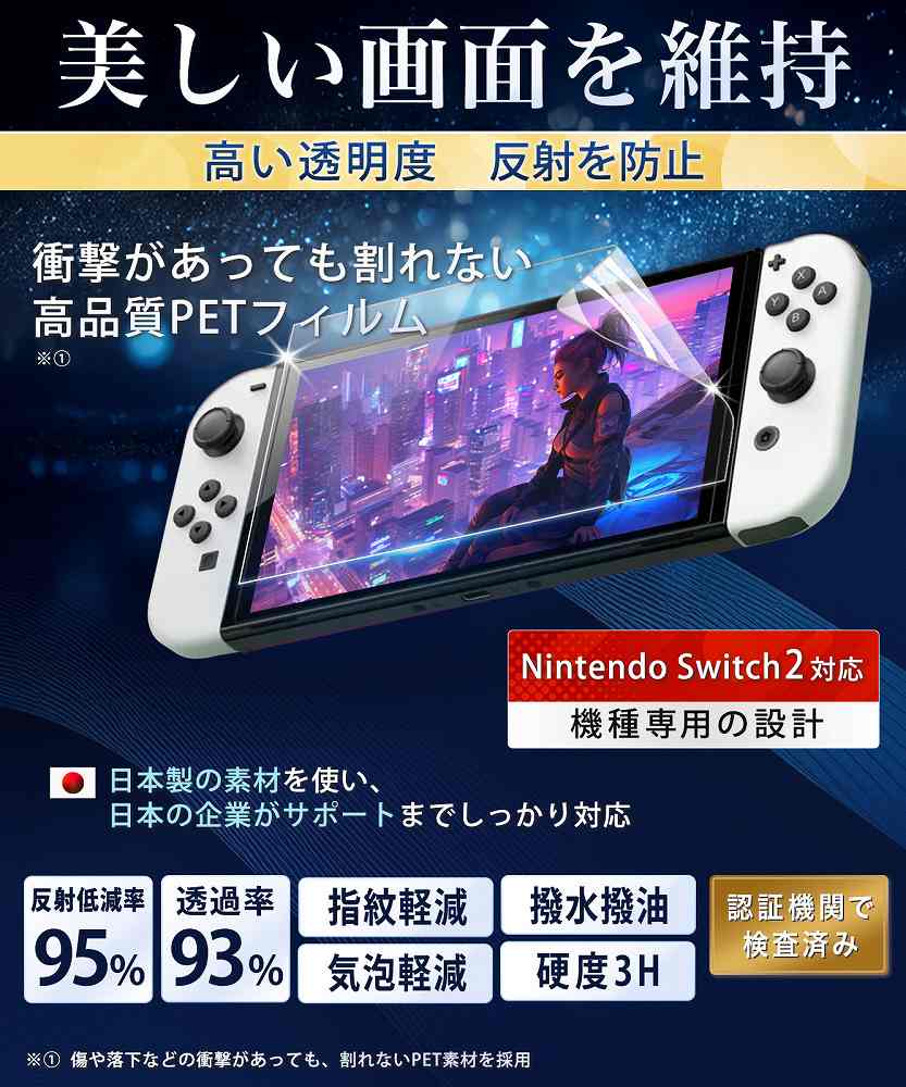 ライフイノテック（Lifeinnotech） Nintendo Switch 2 保護フィルム AR