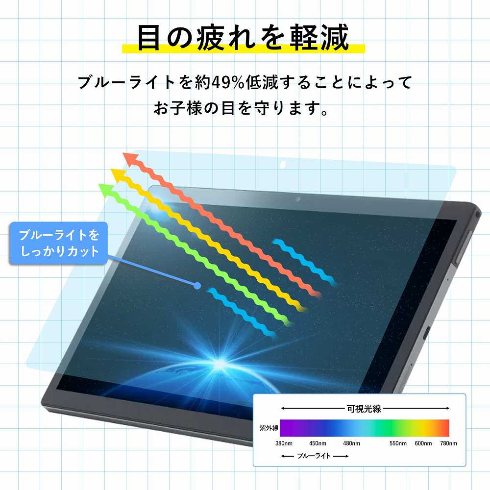 z会 タブレット 第2世代 フィルム ブルーライトカット 保護