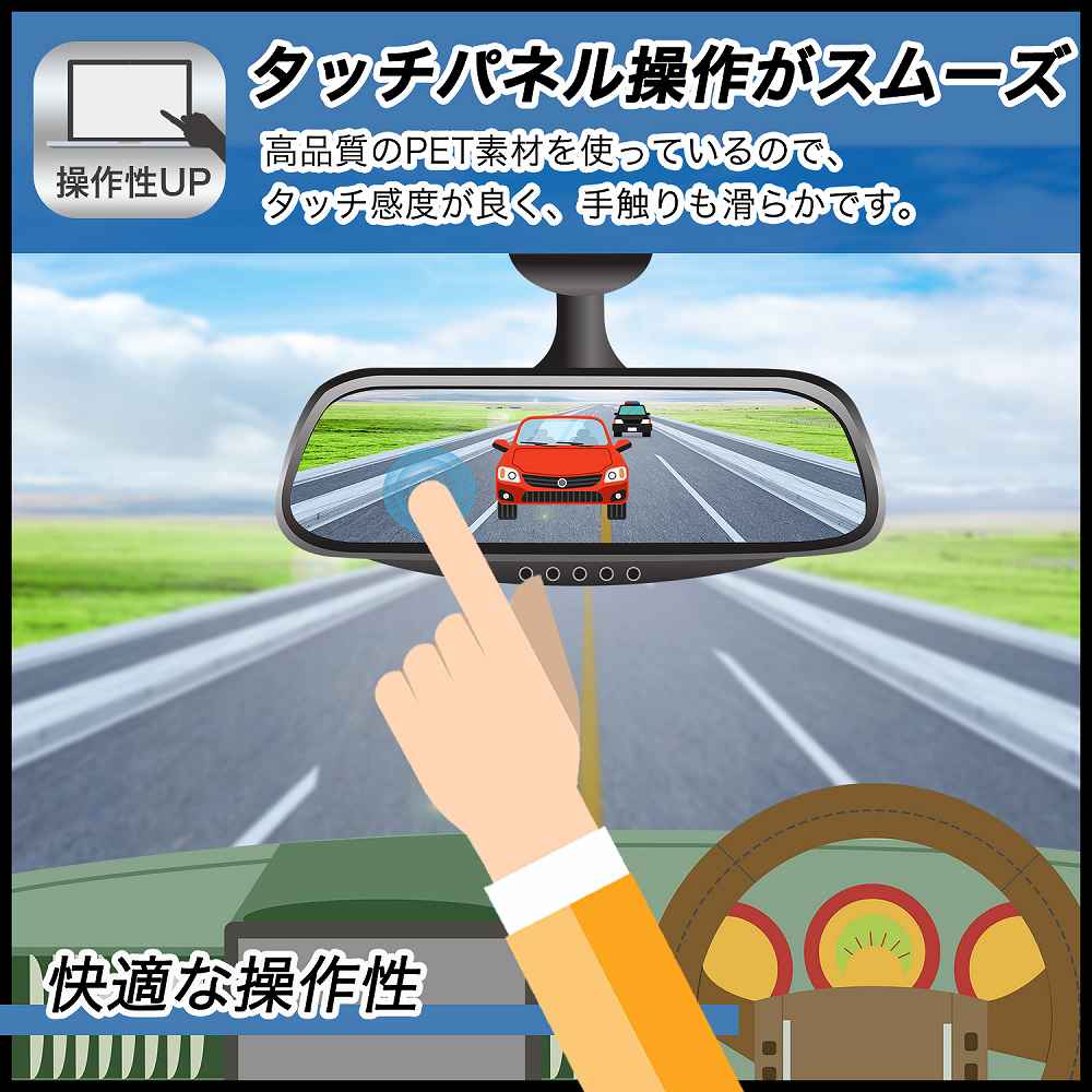 Changer V68 ミラー型ドライブレコーダー 用 保護フィルム 光沢仕様 ブルーライトカット フィルム｜lifeinnotech1｜03