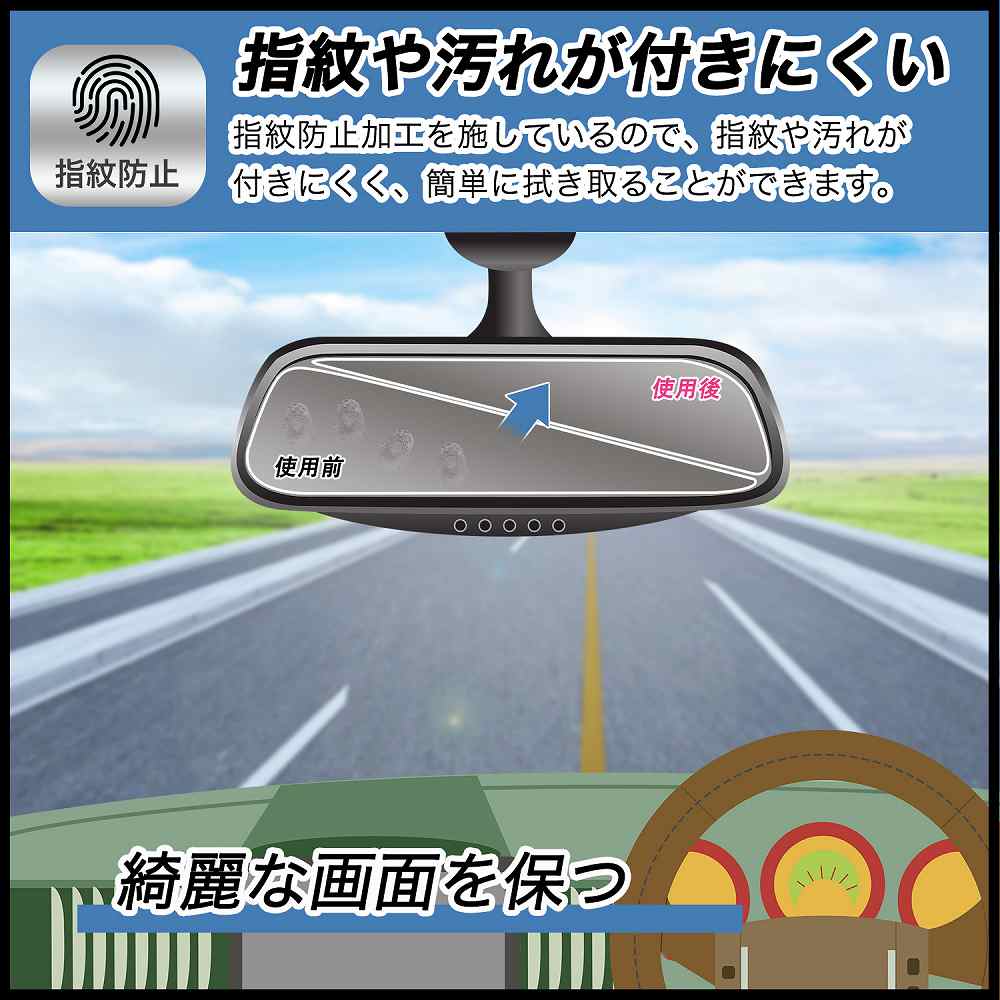 KAIHOU ミラー型ドライブレコーダー KH-M9600R 用 保護フィルム 曲面