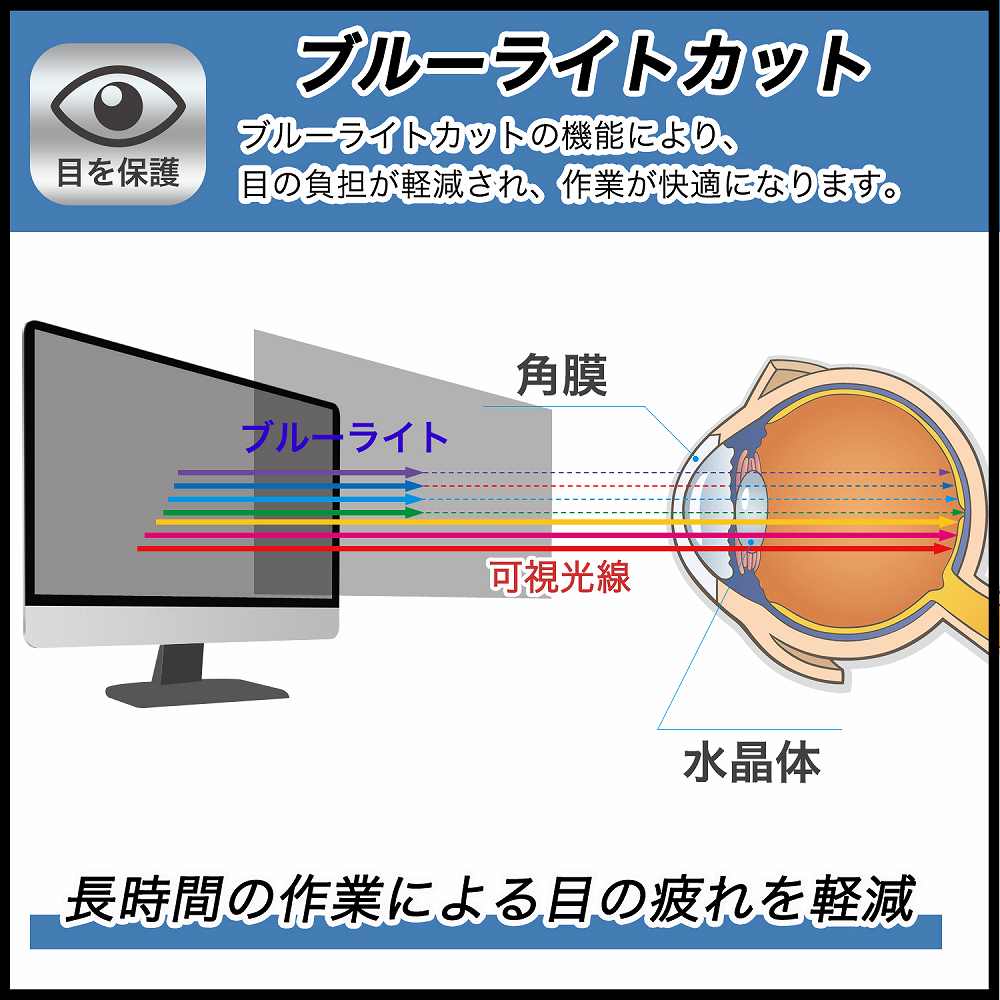 ASUS VP229HV / VP229HE / VP229HEZ 21.5インチ 16:9 覗き見防止 プライバシーフィルター ブルーライトカット 保護フィルム アンチグレア |  | 02