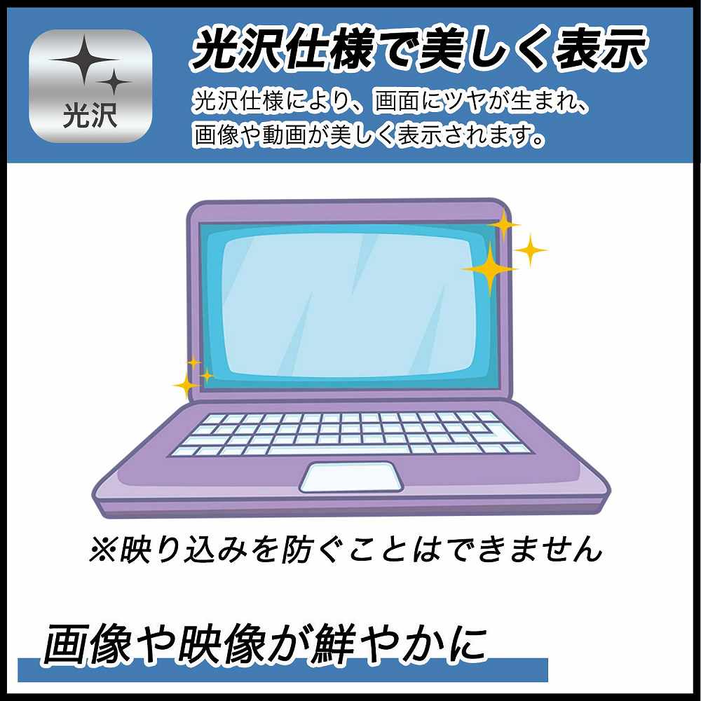 富士通 LIFEBOOK UHシリーズ UH08/H3 , UH09/H3 14インチ 16:10 向けの ブルーライトカット フィルム 液晶保護フィルム 光沢仕様｜lifeinnotech1｜03