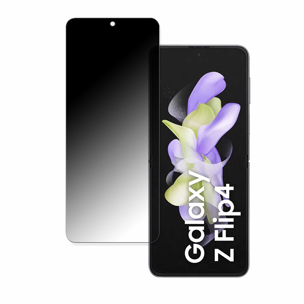 サムスン Galaxy Z Flip4 (メイン画面) 向けの 180度 曲面対応 覗き見防止 フィルム ブルーライトカット 光沢仕様 日本製｜lifeinnotech1