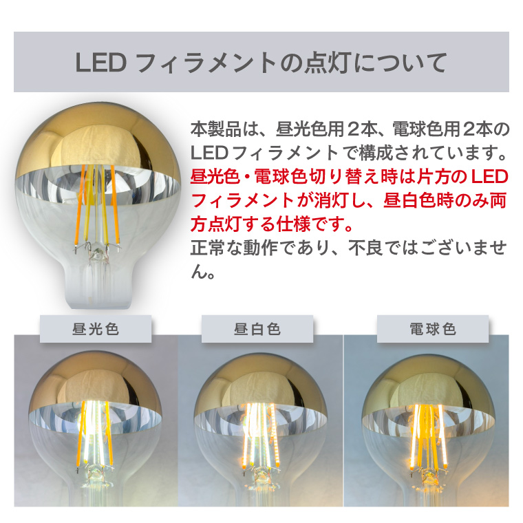 スマート電球 E17 E26 alexa エジソンバルブLEDスマート DUO ハーフミラー ゴールド 鏡面加工 調光調色 スマホ WiFi ボール球 ミニボール型 エジソンスマート | EdisonBulb | 16