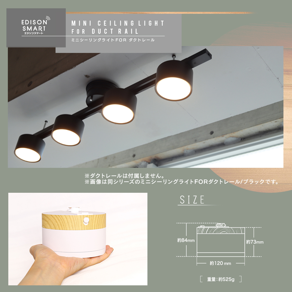 Edison Smart ミニシーリングライト 2個セット 木目調 おしゃれ