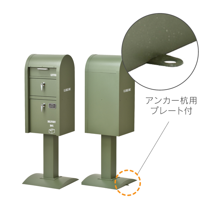ポスト一体型宅配ボックス 置き型 屋外 セトクラフト 宅配BOX付