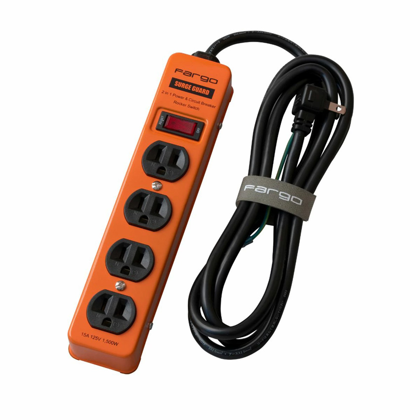 Fargo（ファーゴ） 電源タップ おしゃれ STEEL TAP AC4個口 1列 コード