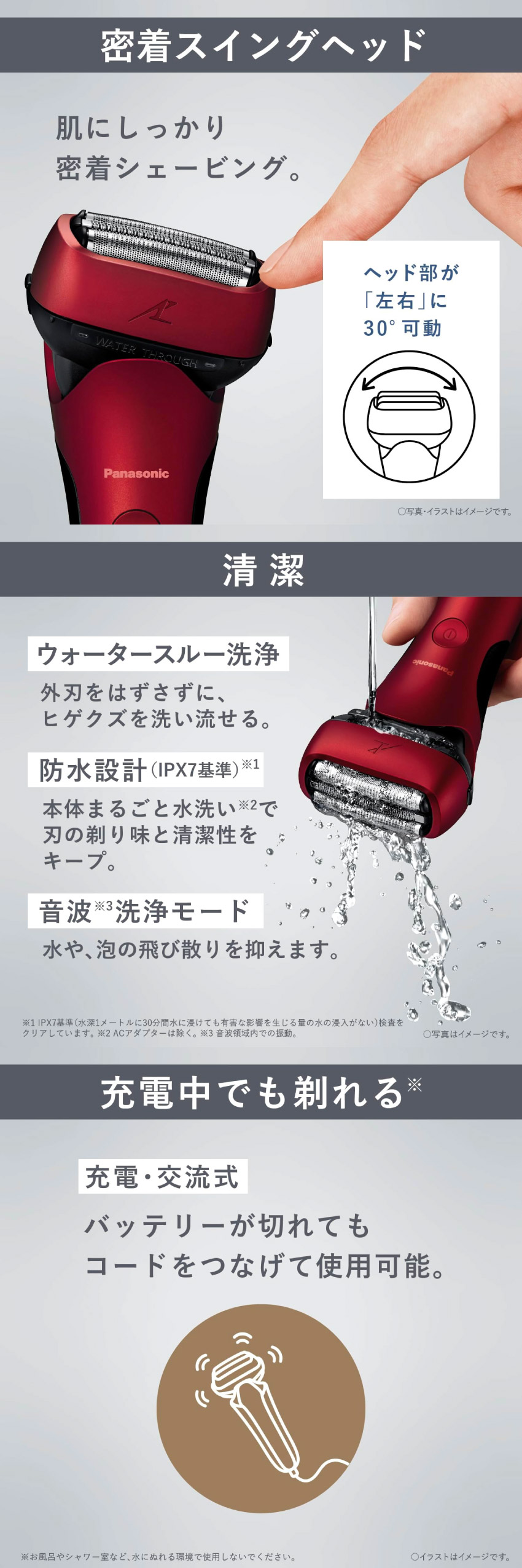 ラムダッシュ 髭剃り Panasonic ラムダッシュPRO 3枚刃 ES-L340D-R 赤