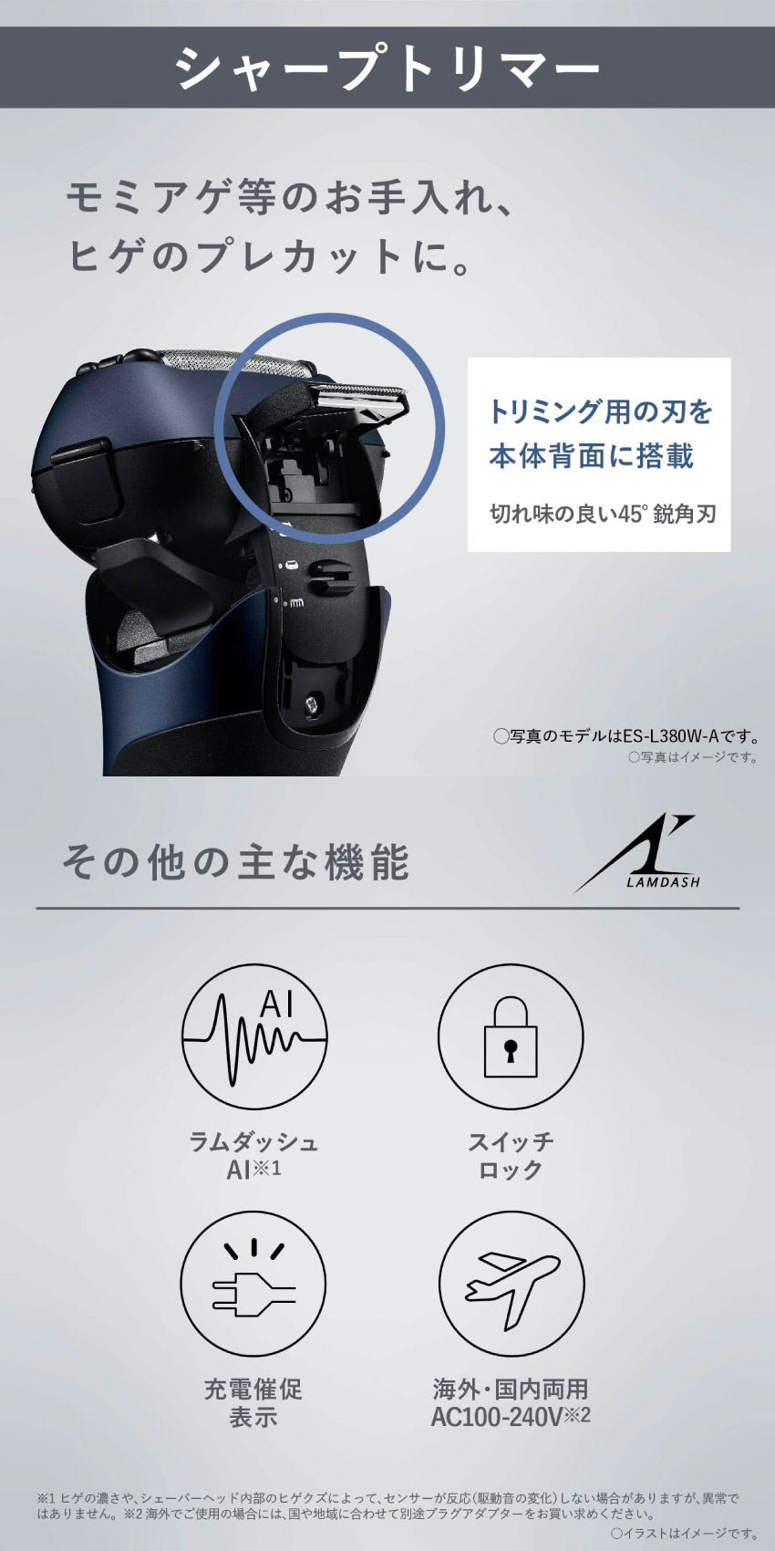 ラムダッシュ 髭剃り Panasonic ラムダッシュPRO 3枚刃 ES-L360D-S