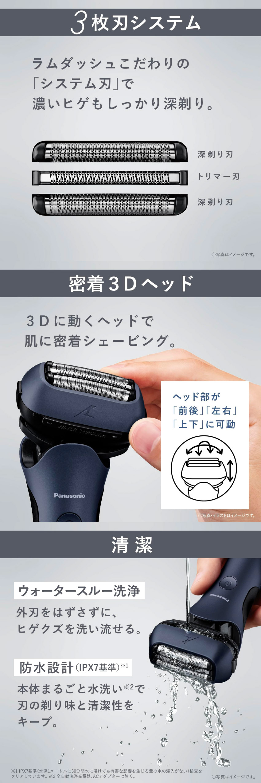 ラムダッシュ 髭剃り Panasonic ラムダッシュPRO 3枚刃 ES-L380W-A 青