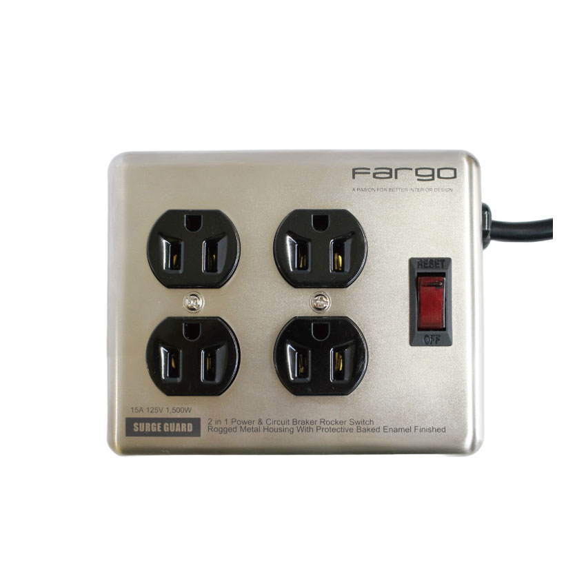 Fargo 電源タップ おしゃれ STEEL TAP スチールタップ シルバー