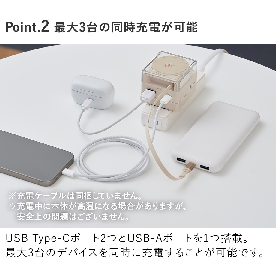急速充電器 USB急速充電器 USB PD（パワーデリバリー）対応 65W コード