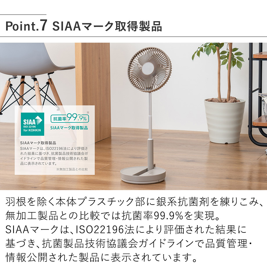 Life on Products 折りたたみコードレスリビングファン LCAF031