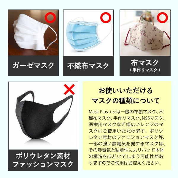 マスク用インナーパッド　Mask Plus +α 100枚入 ウイルス PM2.5 花粉対策 使い捨て 天然コットン マスクフィルター 日本製  二重マスク インフルエンザ予防に