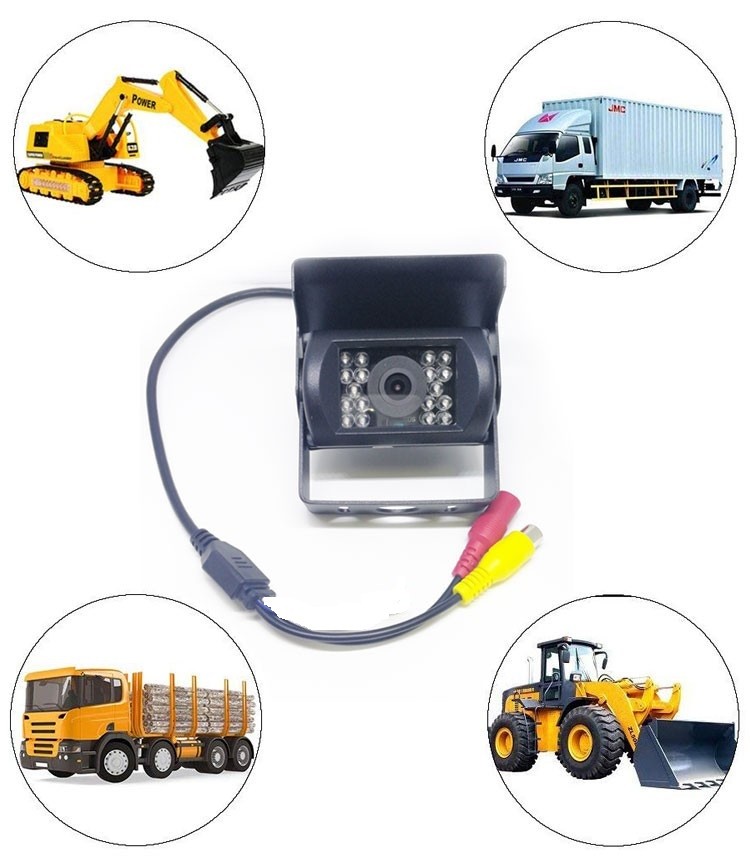 12V/24V対応バックカメラ LED18灯 乗用車、トラック、バス、クレーン等