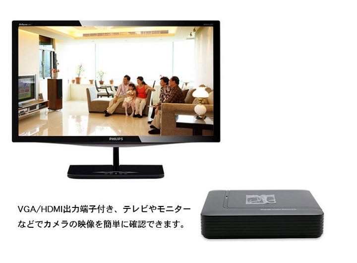 防犯カメラセット 4CHデジタルレコーダ＋CCTVカメラ+20M映像