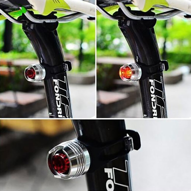 自転車用ミニLEDテールランプ 高輝度赤色発光 点滅可 防水仕様 ゴム 