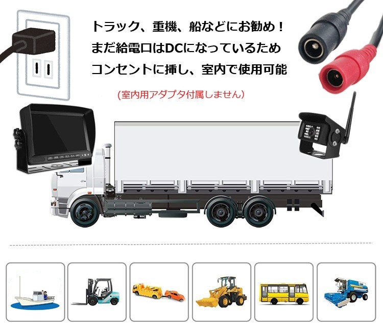 大型車用ドライブレコーダーセット 無線カメラ2台付 2分割モニター