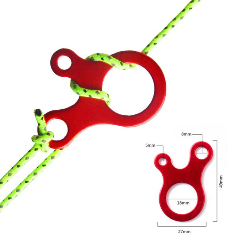 ロープストッパー2点セット アルミ 自在金具 防風 バックル ロープ締め