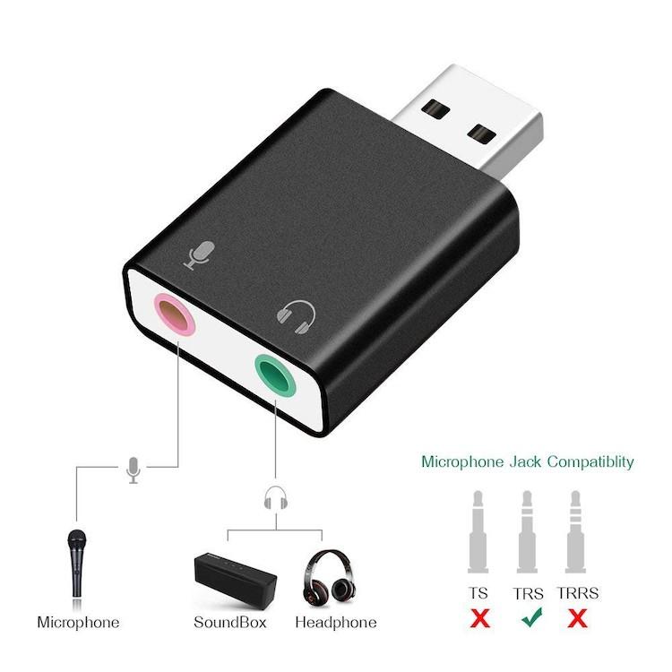 USB外付けサウンドカード USB⇔オーディオ変換アダプタ 3.5mmミニ
