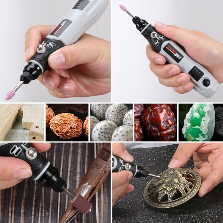 【新品未使用】ペン型ミニルーター ワイヤレス リューター DIY工具セット コードレス 小型 研磨 彫刻 ミニルーター リューター 電動グラインダー ペン型 USB充電式