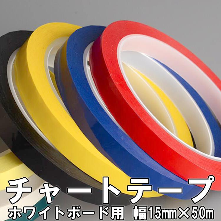 グラフィックチャートテープ 幅15mm×50m ホワイトボード用 ライン