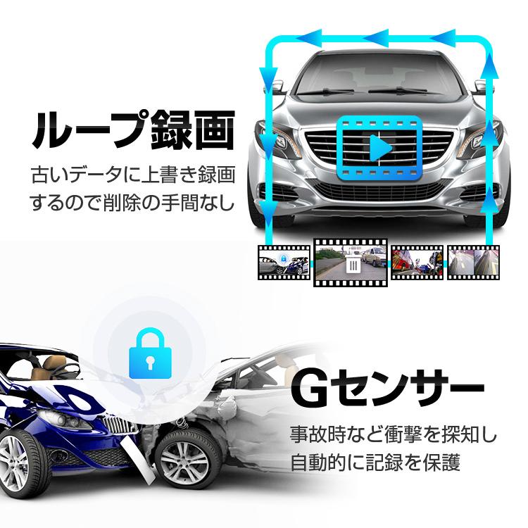 360°車載録画フルセット 前後左右録画 分割表示対応 駐車記録