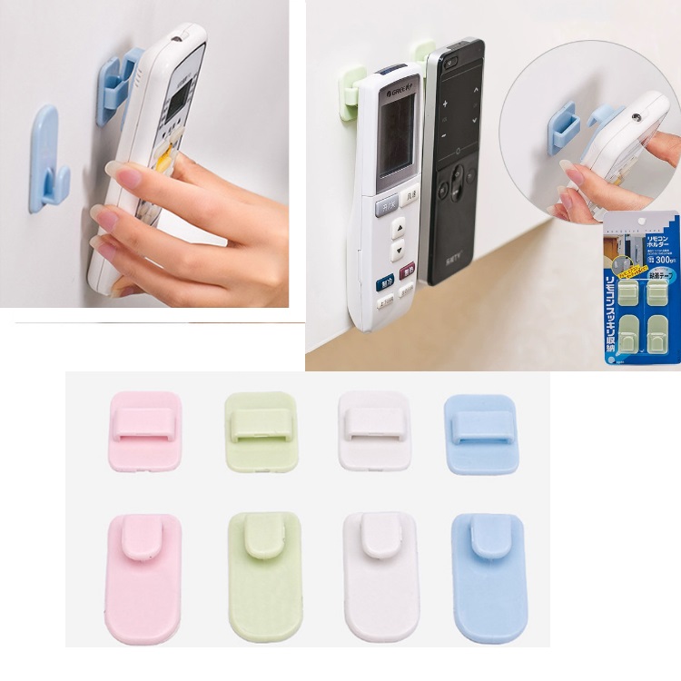 壁掛け式 温度調整リモコン 2台セット 汎用リモコンホルダー 4個セット 壁フック 両面テープ 壁掛けホルダー