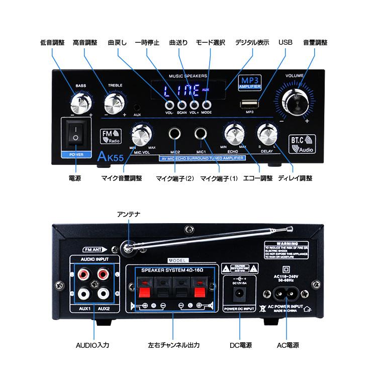 デジタルアンプ オーディオアンプ 70W+70W 最大出力600W
