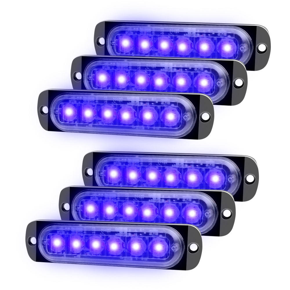 LEDストロボライト 6個セット 発光パターン17種類(設定可) 12V/24V対応