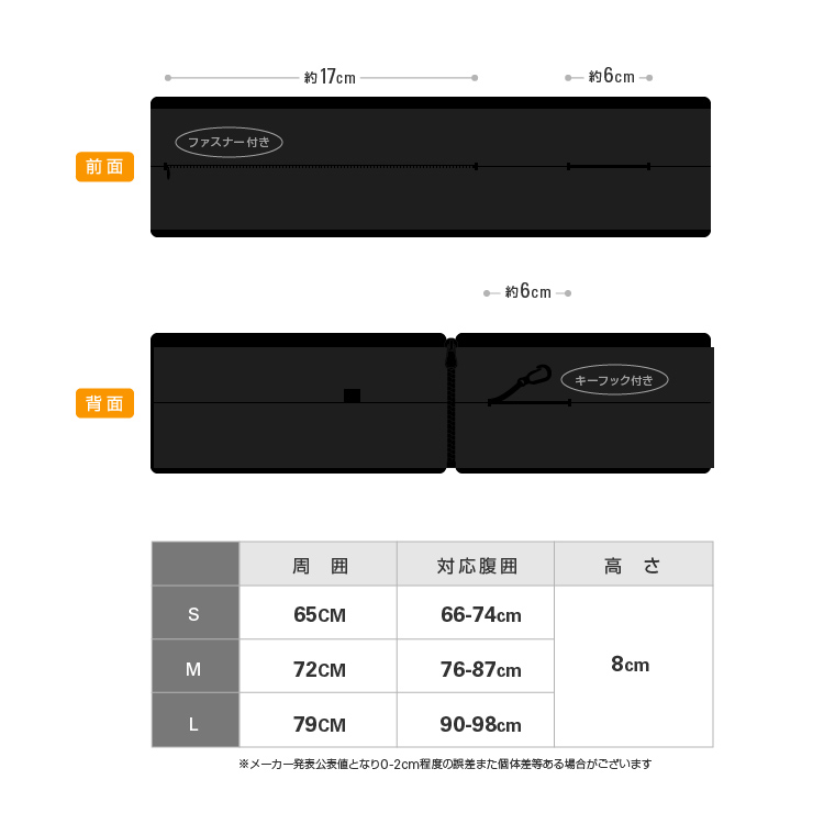 ファスナー付き改良版 フィットネスベルト スポーツウェストポーチ S/M