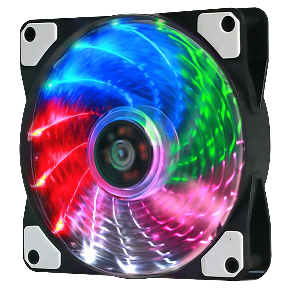 PC用LEDリングファン 4ピン 12cm 25mm 静音 冷却 1200rpm マザーボード