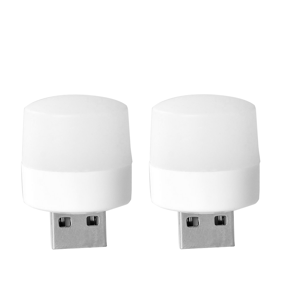 カラフルUSBナイトライト 2個セット LEDライト 常夜灯 車内イルミ 暖光