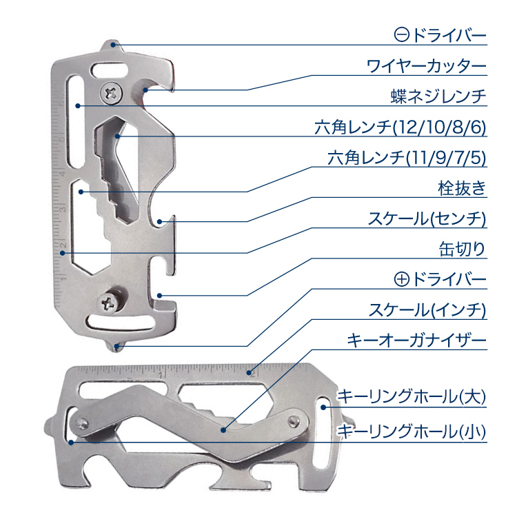 超小型マルチツール ドライバー/六角レンチ/栓抜き/缶切り/キー 超小型マルチツール ドライバー/六角レンチ/栓抜き/缶切り/キー