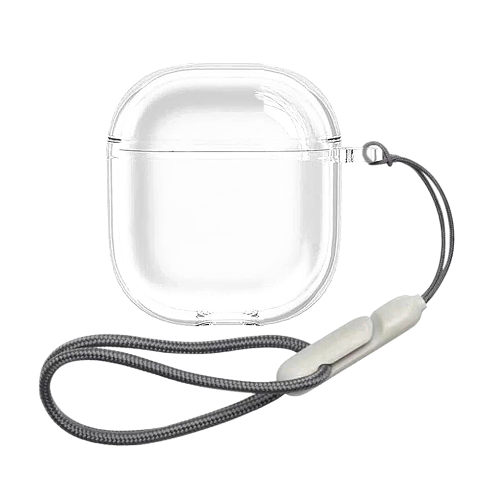 AirPods/AirPodsPro用TPUケース クリア保護カバー ストラップ付き 第1