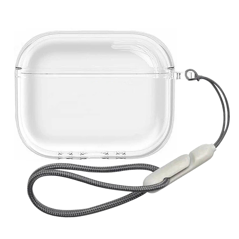 AirPods/AirPodsPro用TPUケース クリア保護カバー ストラップ付き 第1
