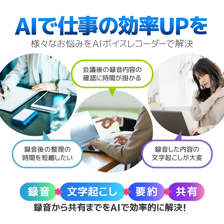 高性能AIボイスレコーダー 64GB内蔵 リアルタイム翻訳 iPhone通話録音