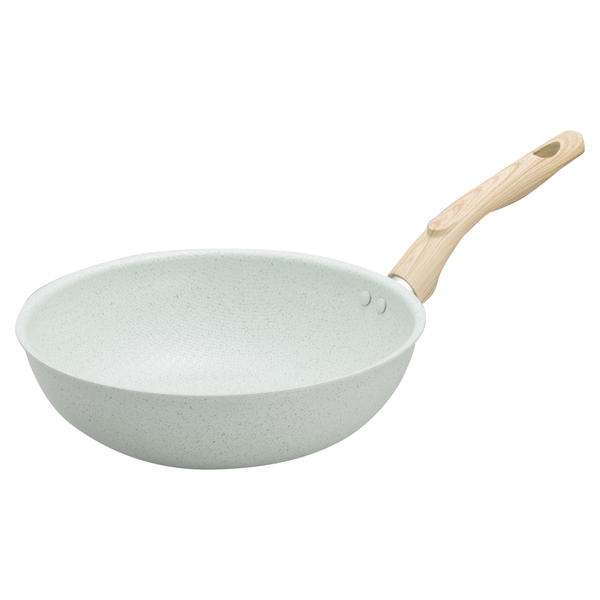 ウォックパン 28cm Wストーン 炒め物 鍋 ヒスイ＆ダイヤモンド コーティング KUKUNA KITCHEN 代引不可 送料無料 新生活 | ブランド登録なし | 01