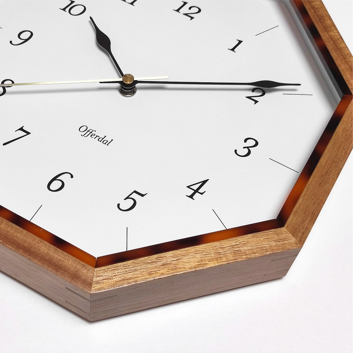 掛け時計 壁掛け時計 おしゃれ 時計 八角形 ウォールクロック 木製 木 