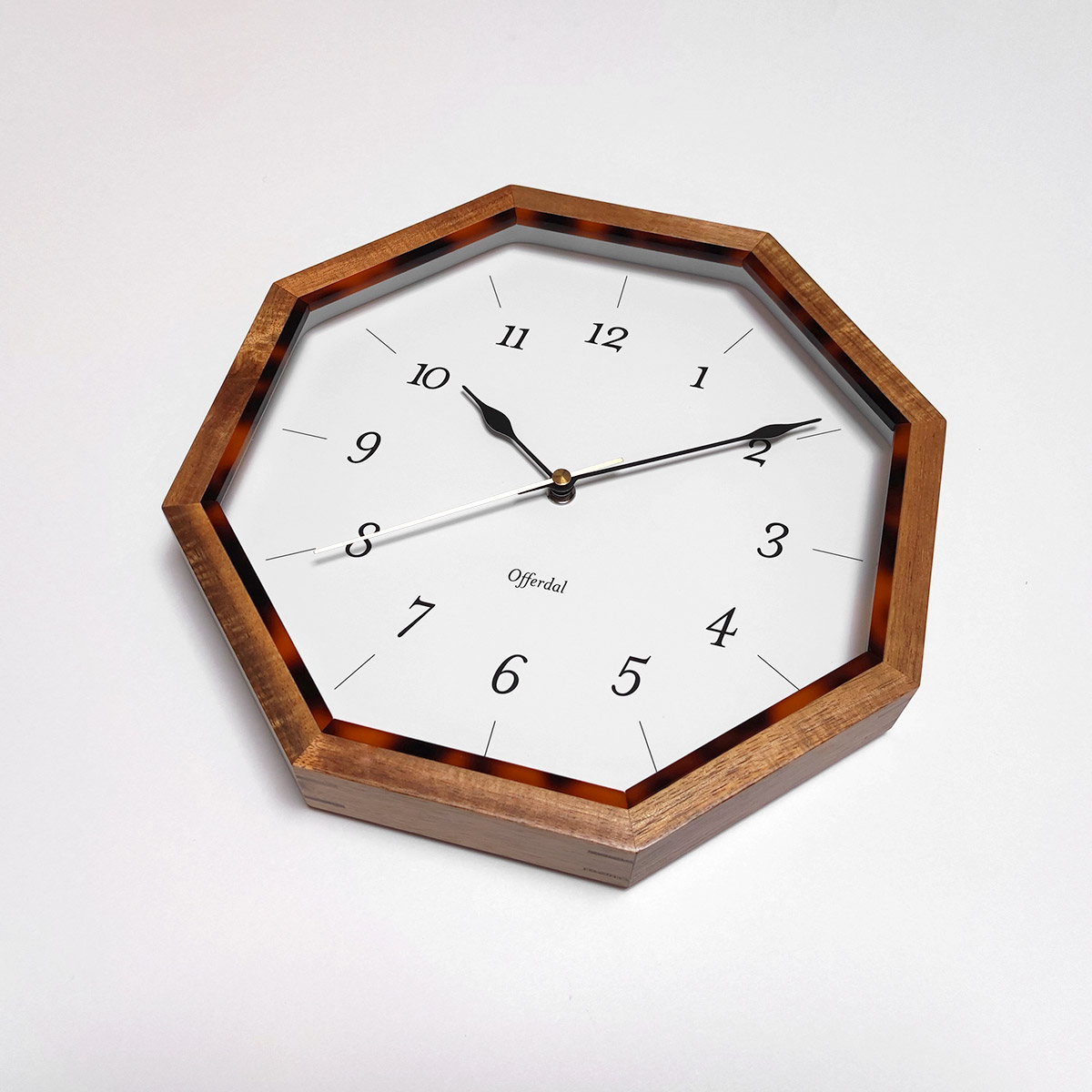 掛け時計 壁掛け時計 おしゃれ 時計 八角形 ウォールクロック 木製 木 