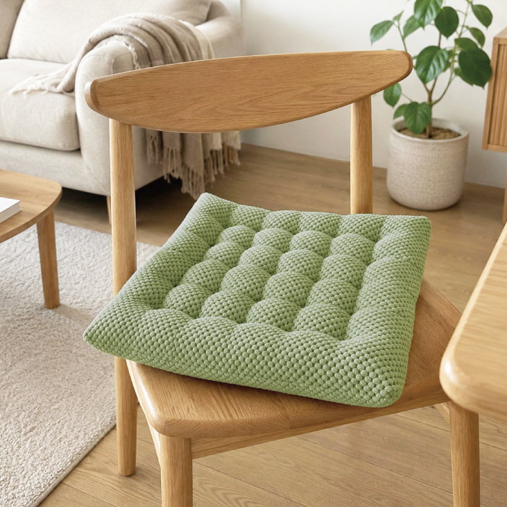 クッション 座布団 25点止め 40×40×4 厚み4cm 洗える ボリューム 滑り