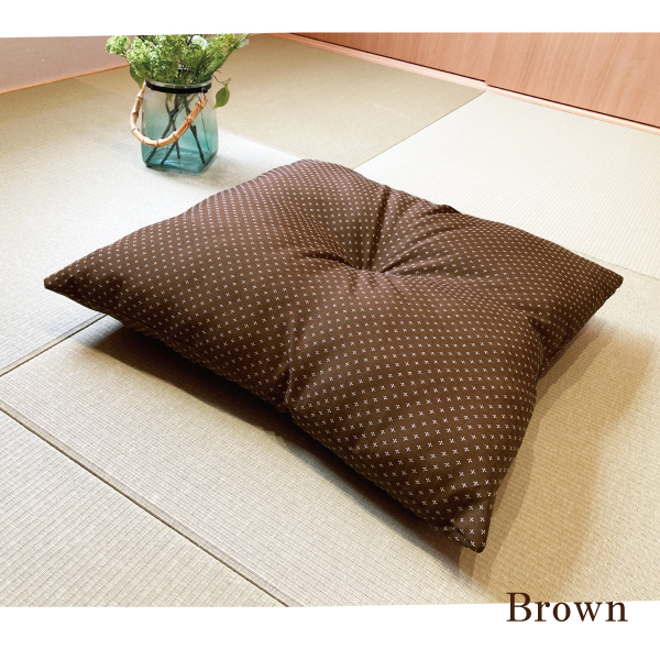 座布団 はっ水 防汚 1枚 バラ 55×59 刺し子 日本 伝統 おしゃれ 刺繍